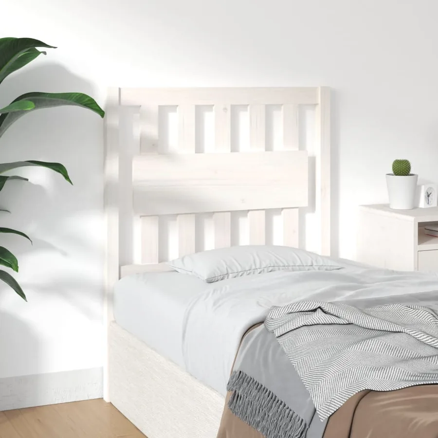 Tête de lit blanc 80,5x4x100 cm bois massif de pin - 4