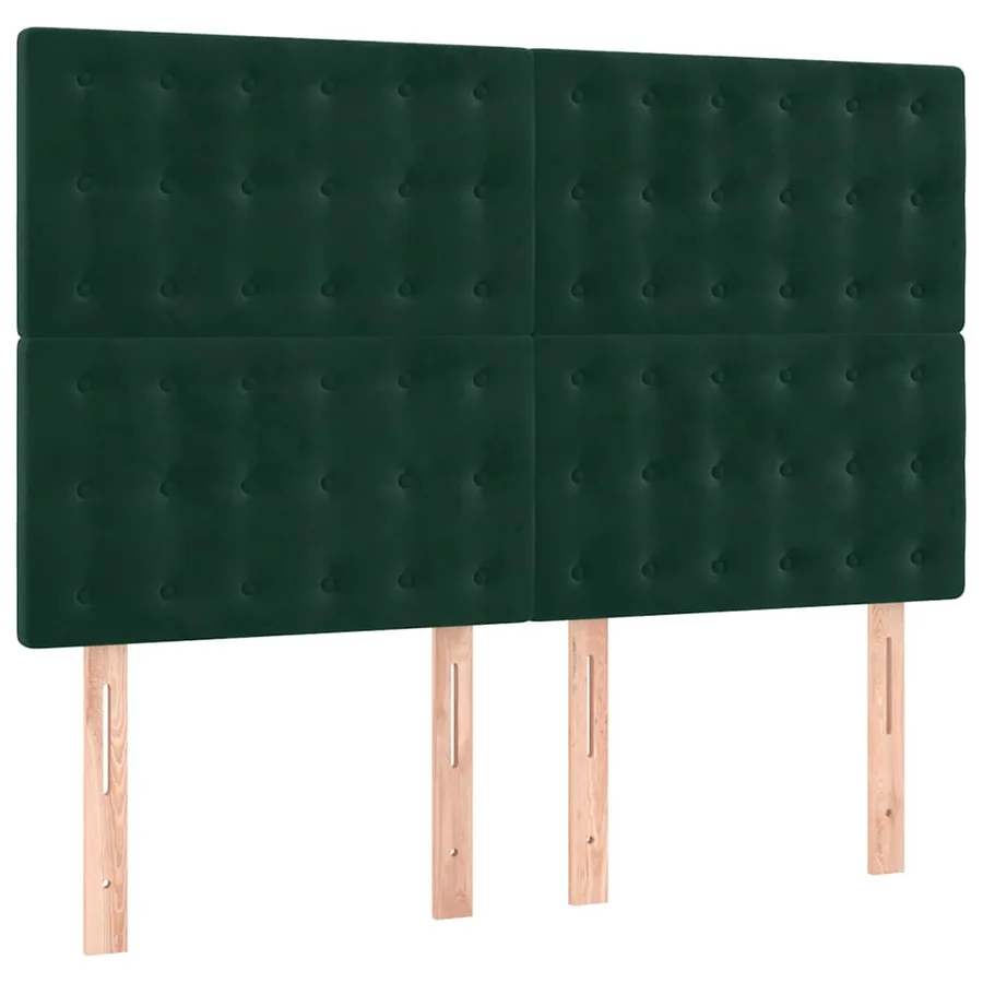 Sommier à lattes de lit et matelas Vert foncé 140x190cm Velours - 5