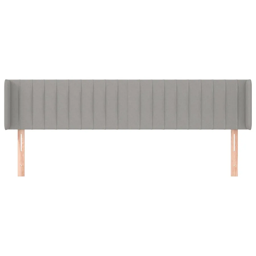 Tête de lit avec oreilles Gris clair 163x16x78/88 cm Tissu - 3