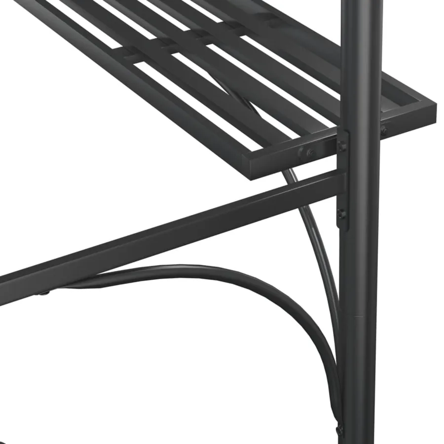 Gazebo BBQ et étagères latérales anthracite 220x115x230cm acier - 6