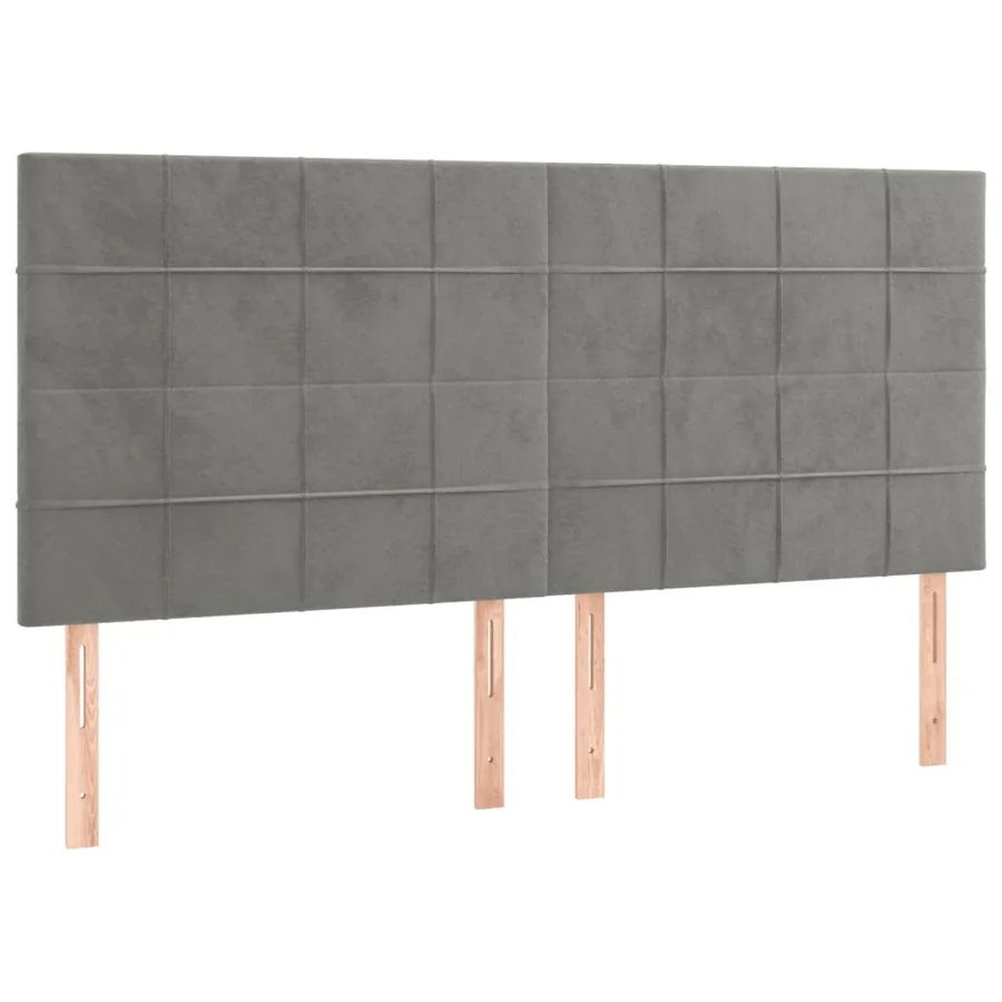 Cadre de lit sans matelas gris clair 160x200 cm velours - 8