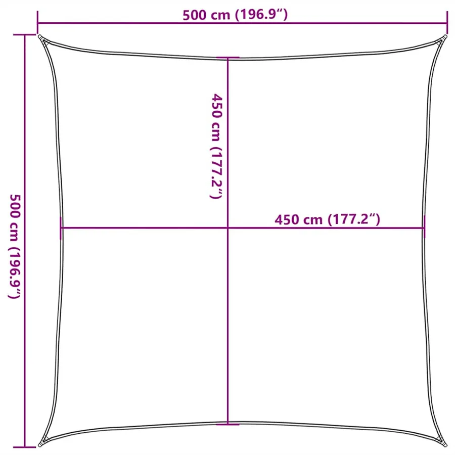 Voile d'ombrage 160 g/m² Taupe 5x5 m PEHD - 10