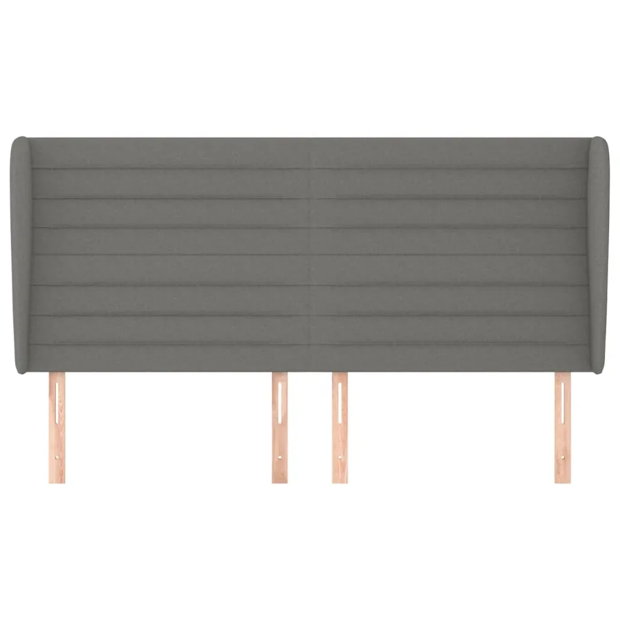 Tête de lit avec oreilles Gris foncé 183x23x118/128 cm Tissu - 3