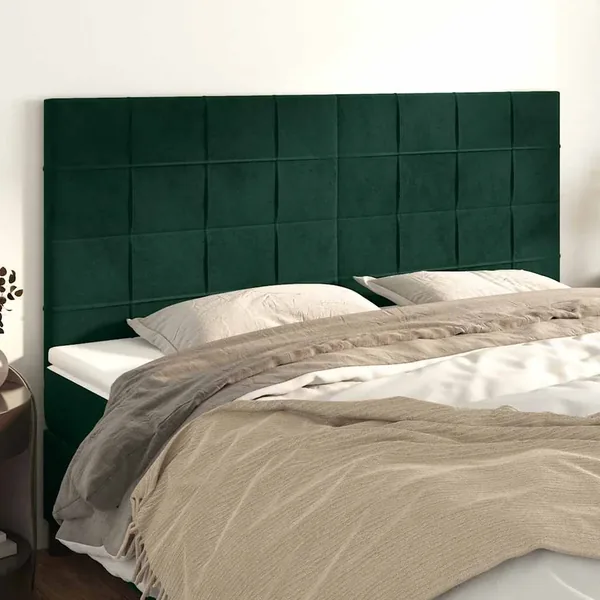 Tête de lit Vert foncé 180x5x118/128 cm Velours