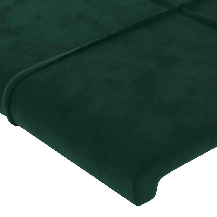 Tête de lit Vert foncé 180x5x118/128 cm Velours - 4