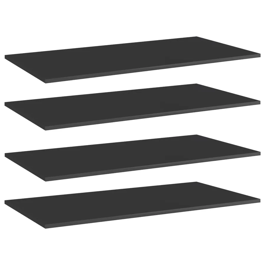 Panneaux bibliothèque 4pcs Noir brillant 100x50x1,5cm Aggloméré