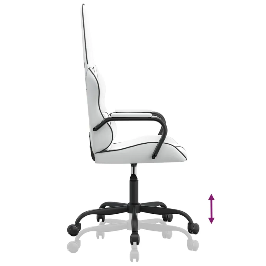 Chaise de jeu Blanc et noir Similicuir - 6