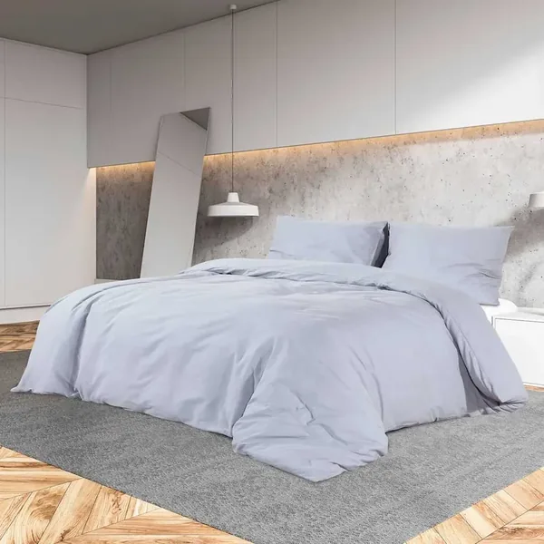 Ensemble de housse de couette Gris 200x220 cm Microfibre légère