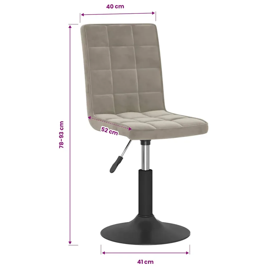 Chaises pivotantes à manger lot de 6 gris clair velours - 10
