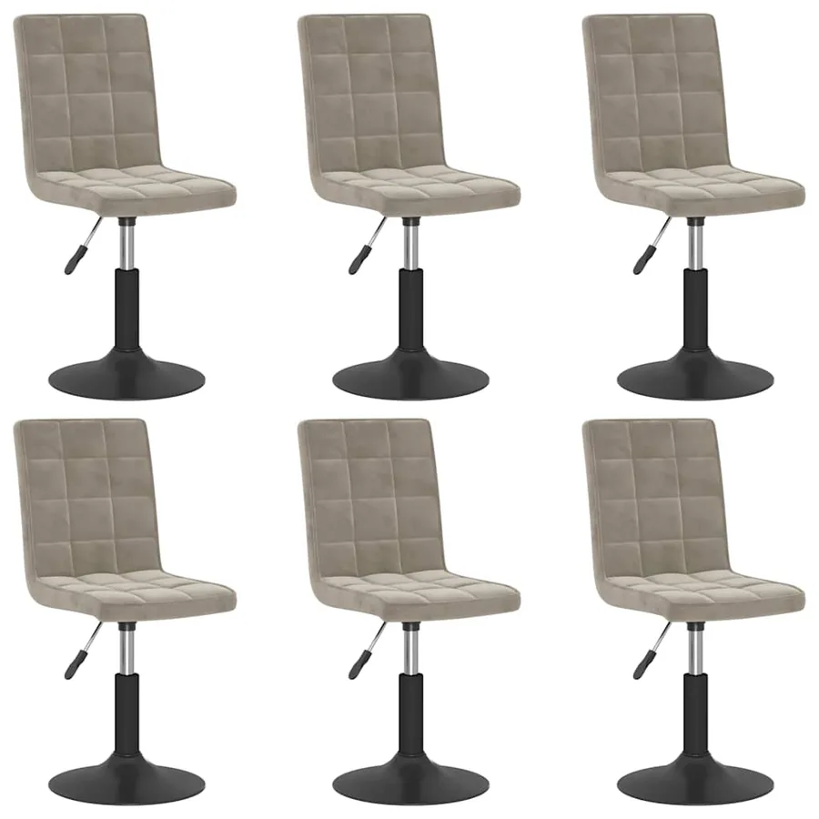Chaises pivotantes à manger lot de 6 gris clair velours - 2