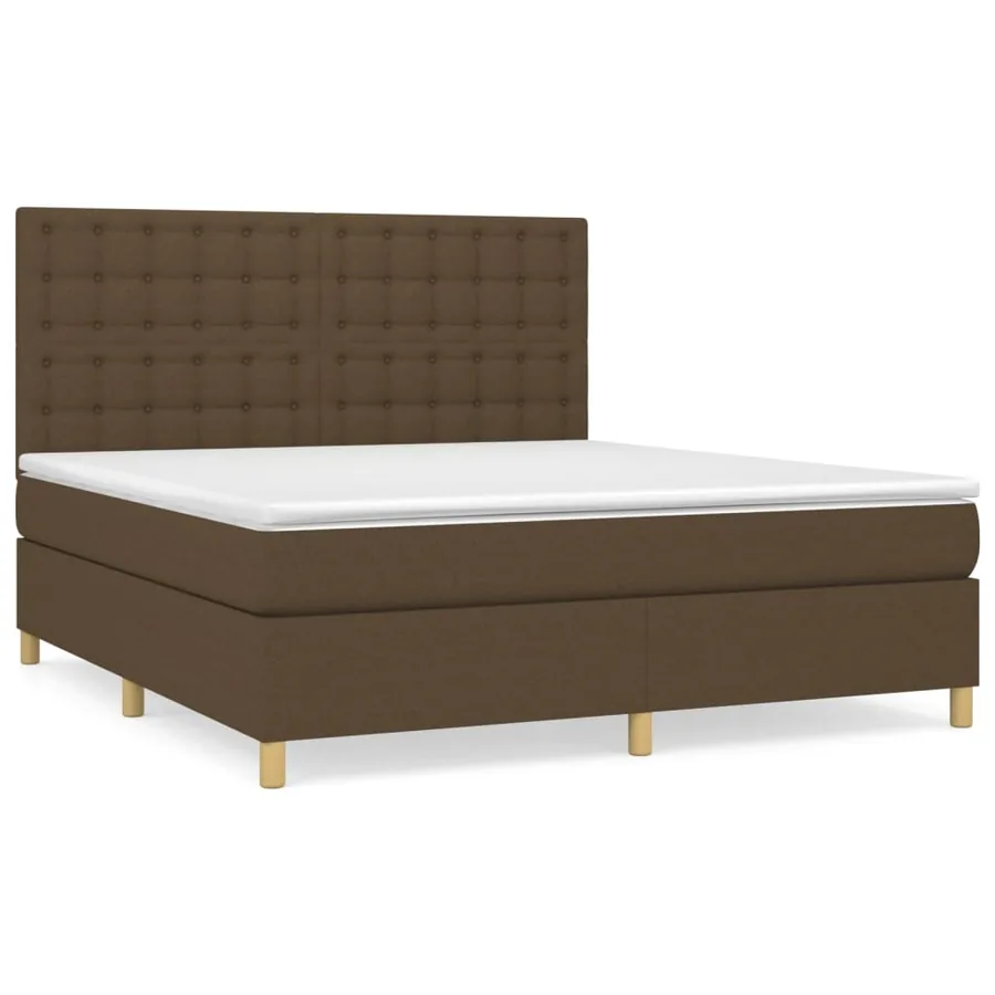 Sommier à lattes de lit avec matelas Marron foncé 180x200 cm - 2