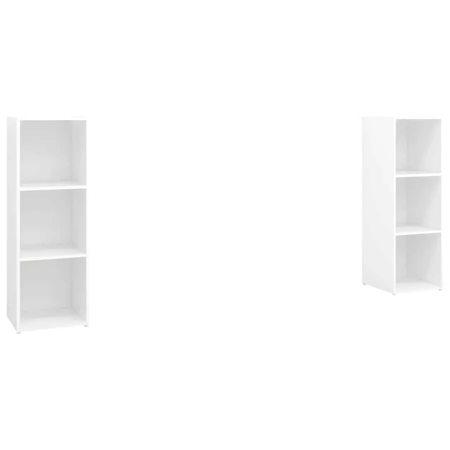Meubles TV 2 pcs Blanc 107x35x37 cm Bois d'ingénierie - 2