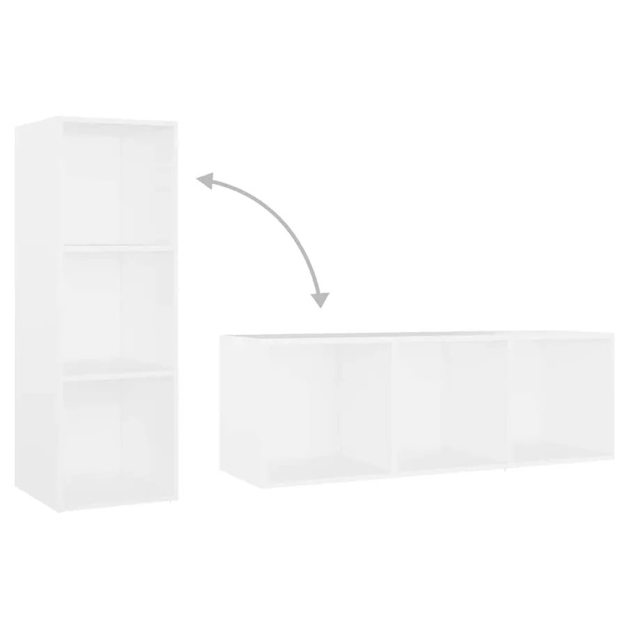Meubles TV 2 pcs Blanc 107x35x37 cm Bois d'ingénierie - 8