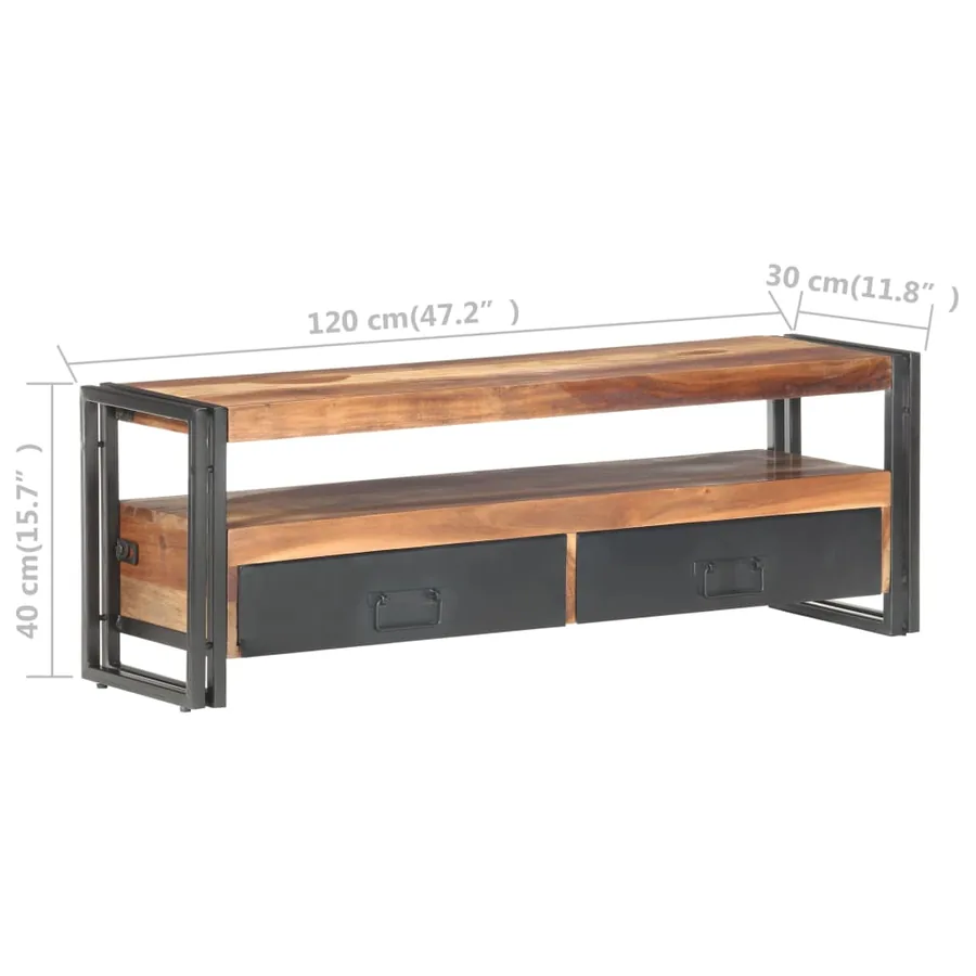 Meuble TV 120x30x40 cm Bois solide - 7