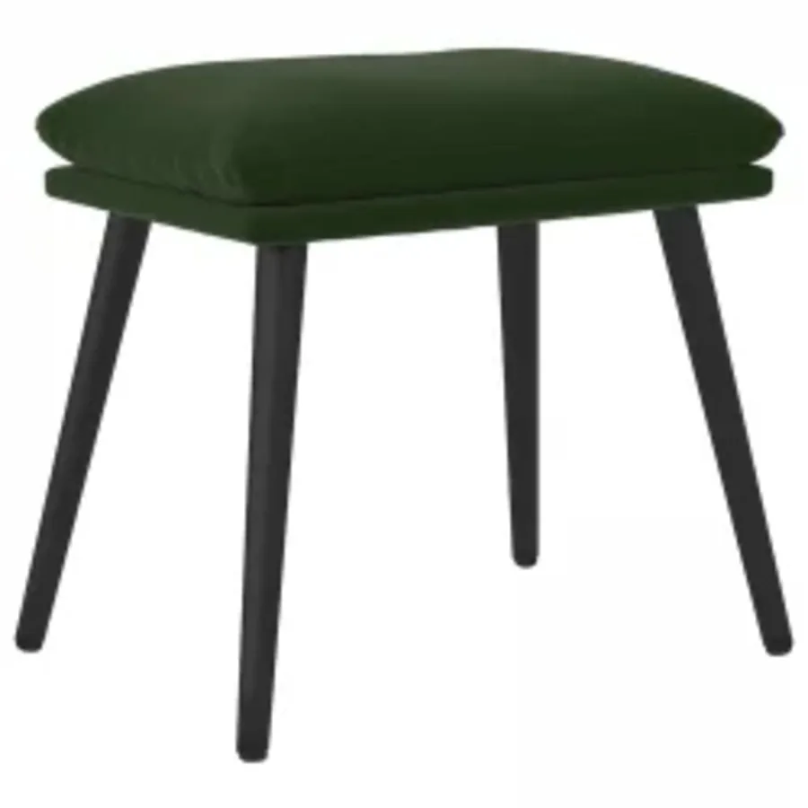 Chaise de relaxation avec repose-pied Vert foncé Velours - 5