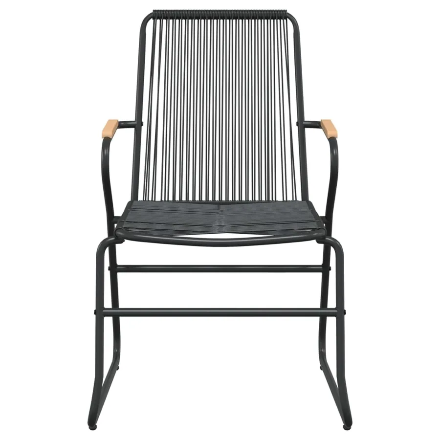 Ensemble à manger de jardin 5 pcs Noir Rotin PVC - 6
