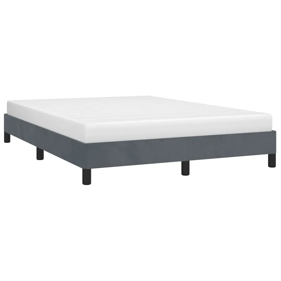 Cadre de lit gris foncé 137x190 cm velours