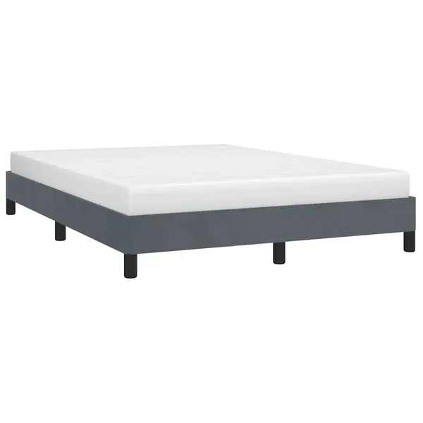 Cadre de lit gris foncé 137x190 cm velours