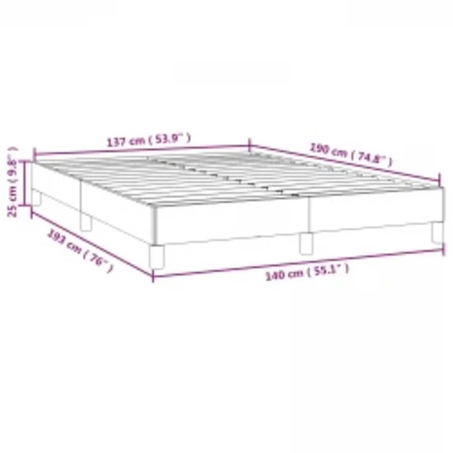 Cadre de lit gris foncé 137x190 cm velours - 10