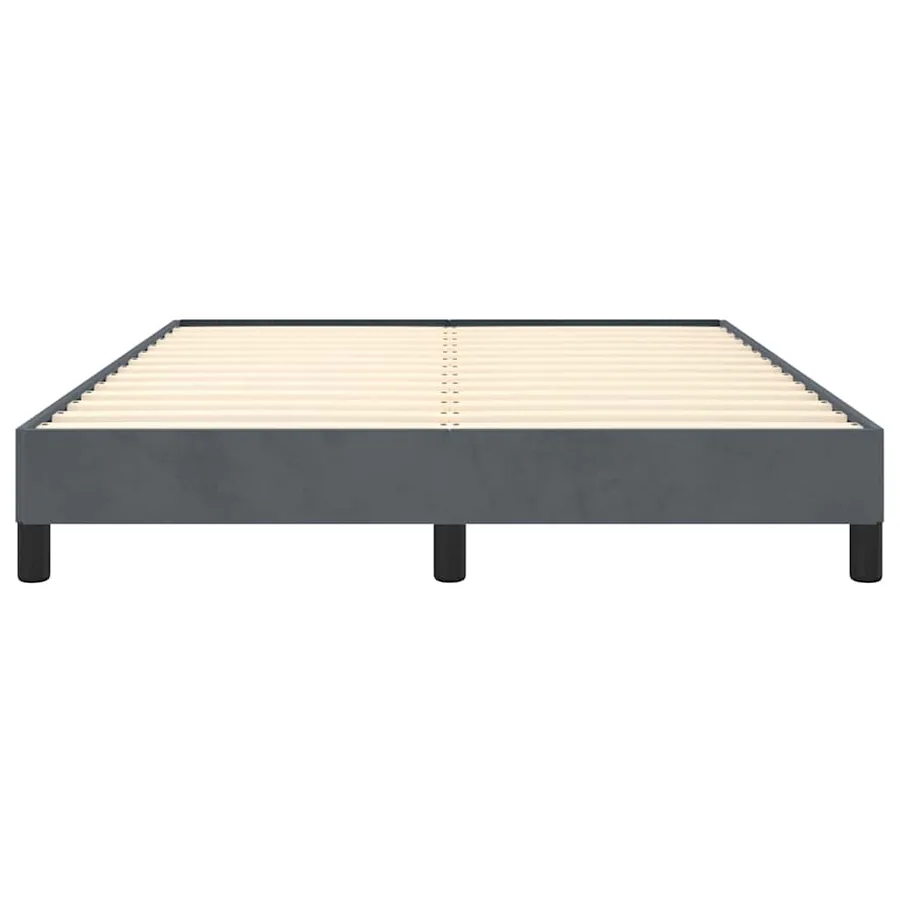 Cadre de lit gris foncé 137x190 cm velours - 6