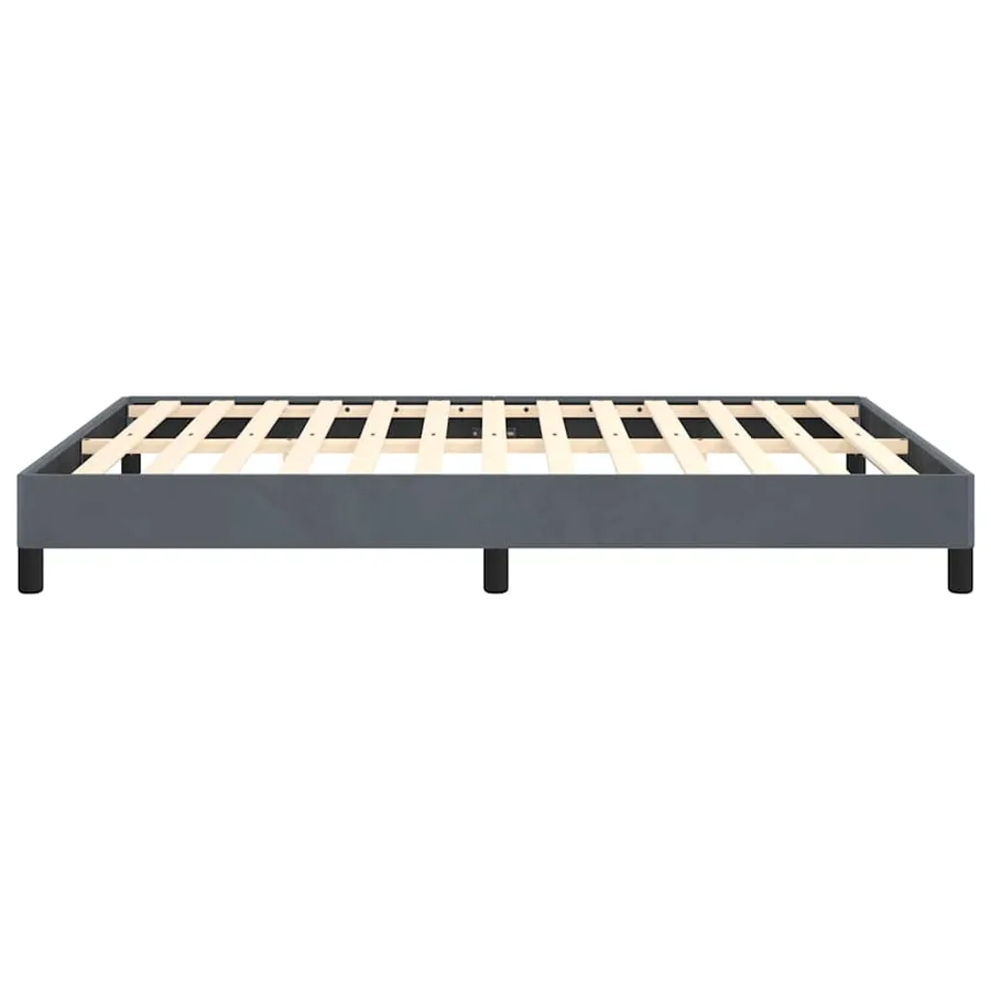 Cadre de lit gris foncé 137x190 cm velours - 7