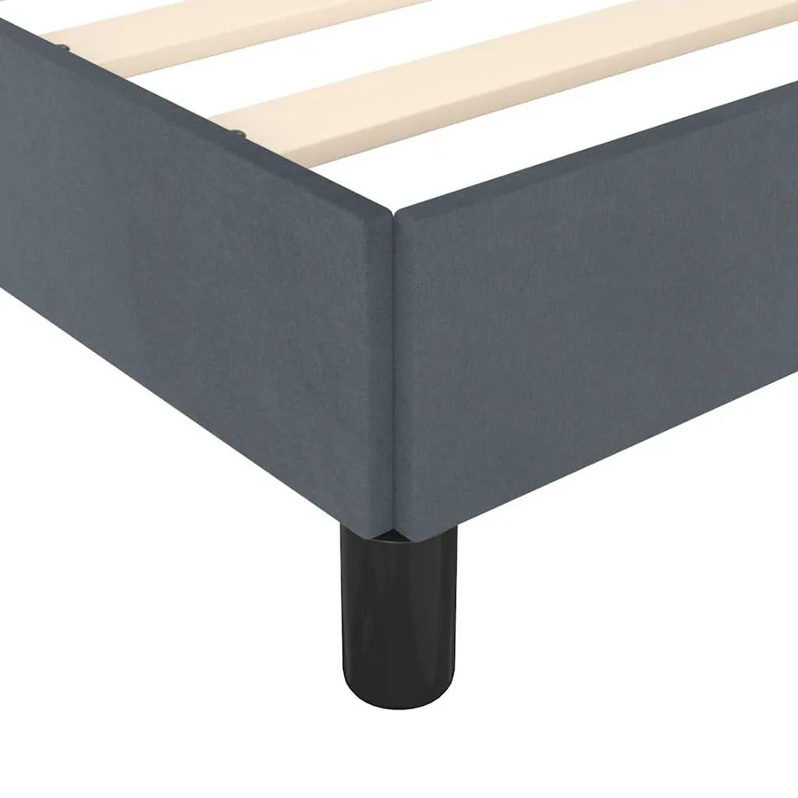 Cadre de lit gris foncé 137x190 cm velours - 8