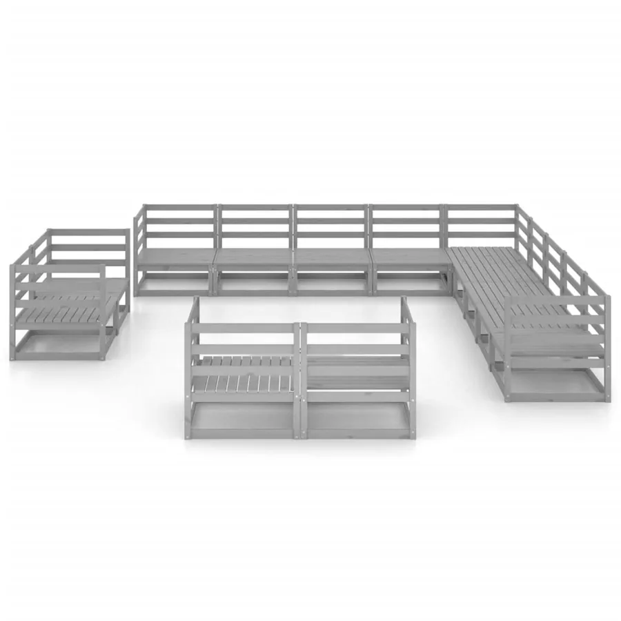 Salon de jardin 13 pcs bois de pin massif - 3