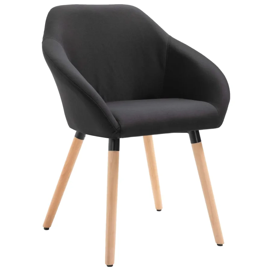 Chaises à manger lot de 6 noir tissu - 3