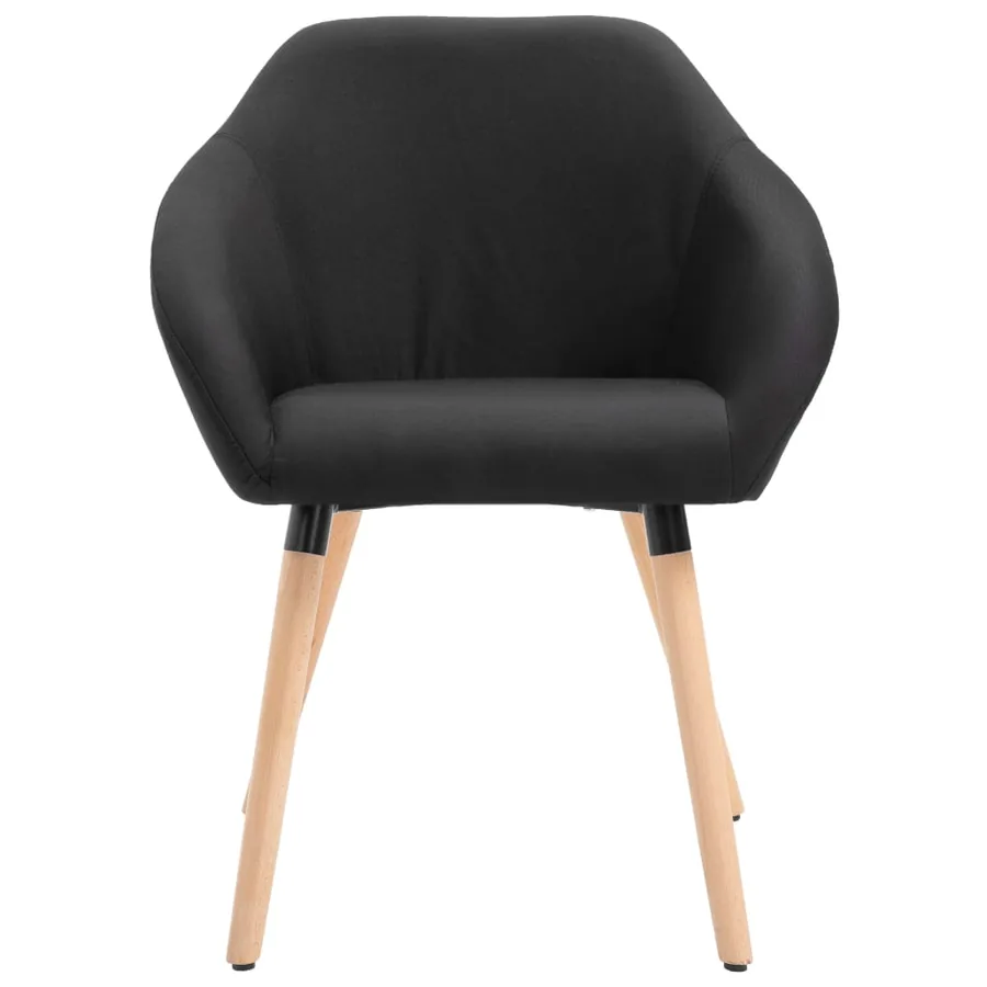 Chaises à manger lot de 6 noir tissu - 4