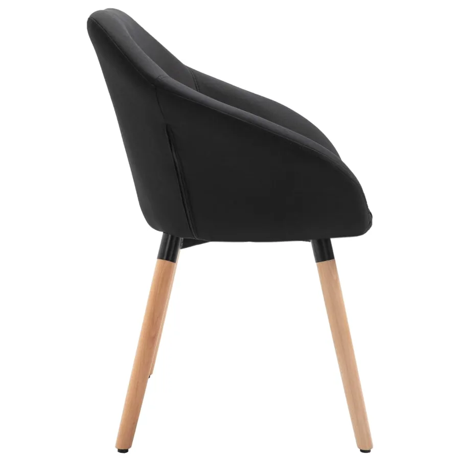Chaises à manger lot de 6 noir tissu - 5