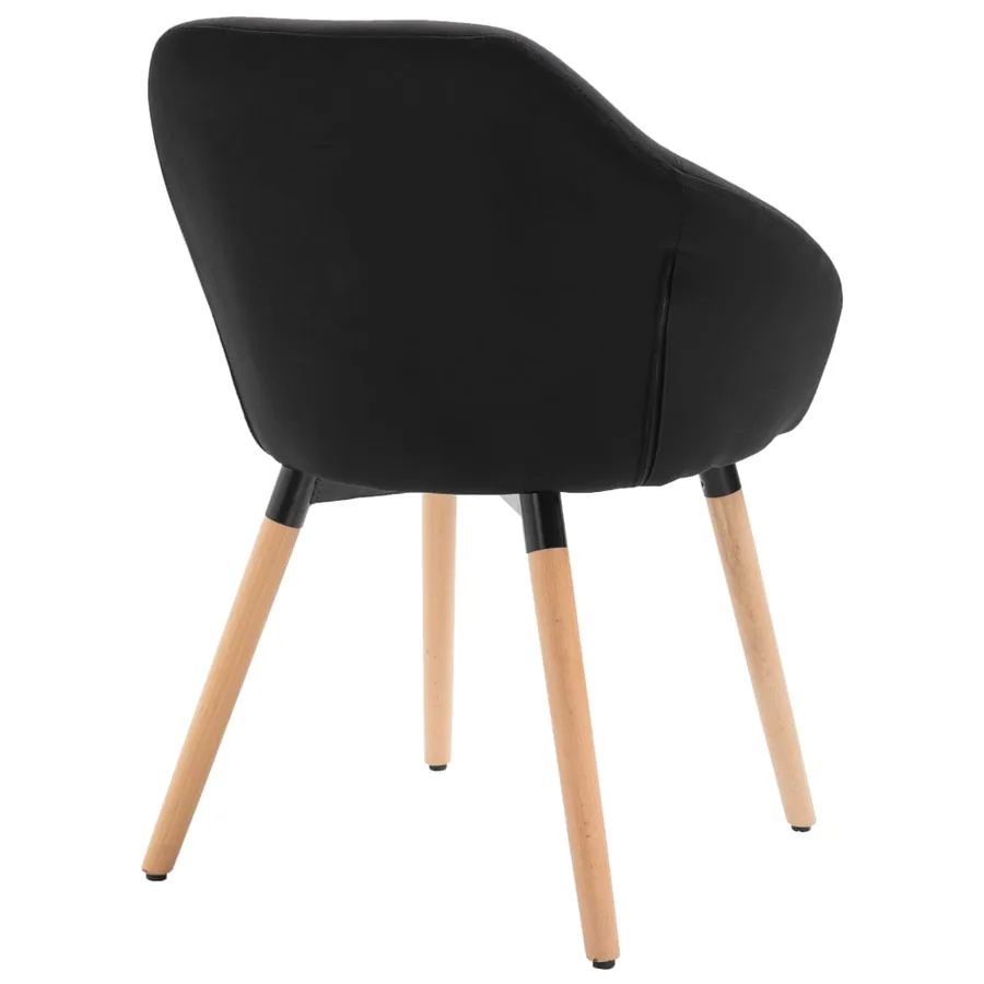 Chaises à manger lot de 6 noir tissu - 6