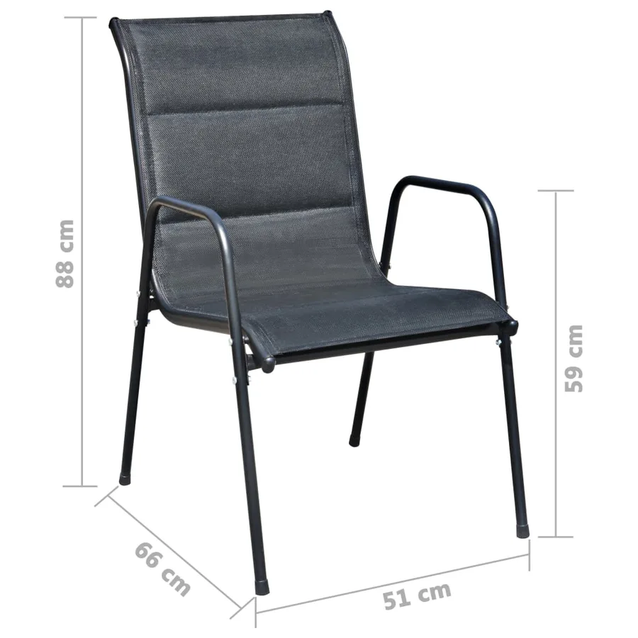 Mobilier de salle à manger d'extérieur 5 pcs Acier Noir - 12