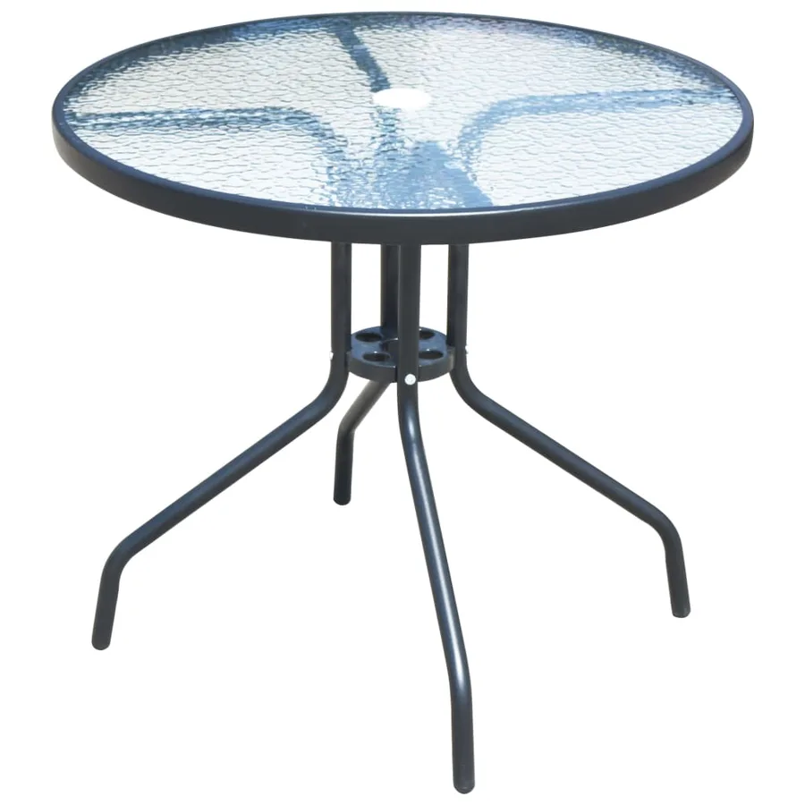 Mobilier de salle à manger d'extérieur 5 pcs Acier Noir - 2