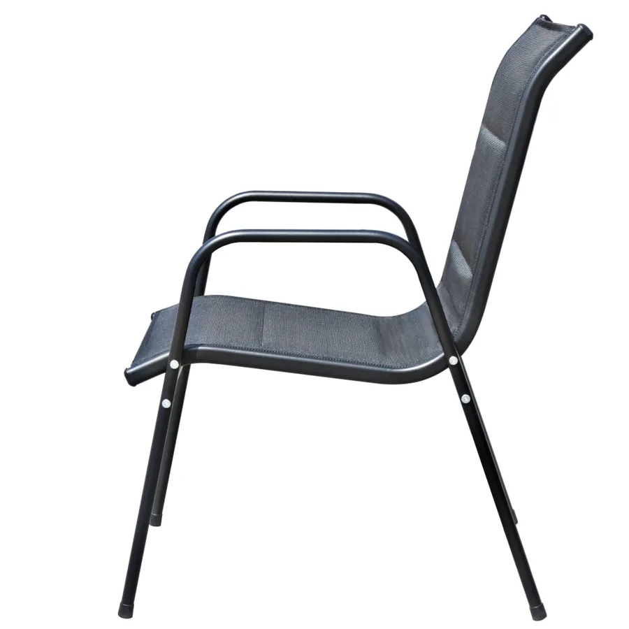 Mobilier de salle à manger d'extérieur 5 pcs Acier Noir - 9