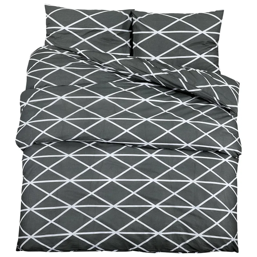 Ensemble de housse de couette Gris 260x240 cm Coton - 2