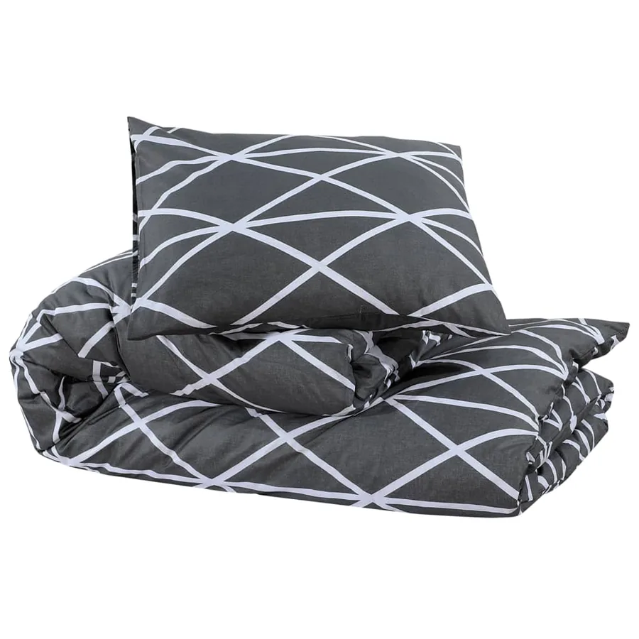 Ensemble de housse de couette Gris 260x240 cm Coton - 3