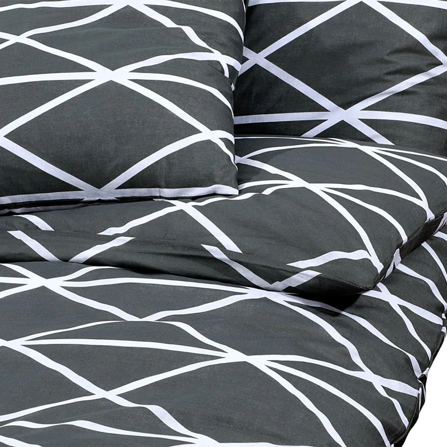 Ensemble de housse de couette Gris 260x240 cm Coton - 4