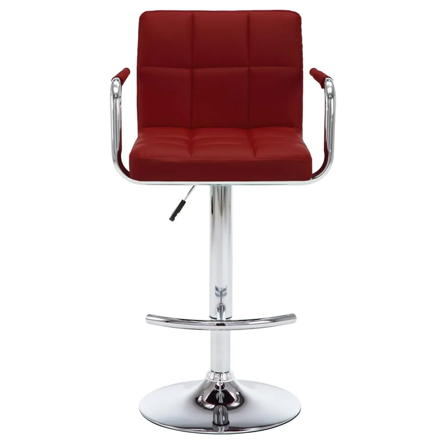 Tabourets de bar lot de 2 rouge bordeaux similicuir - 3