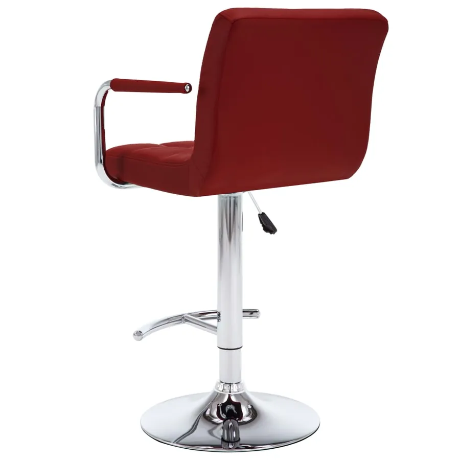 Tabourets de bar lot de 2 rouge bordeaux similicuir - 4