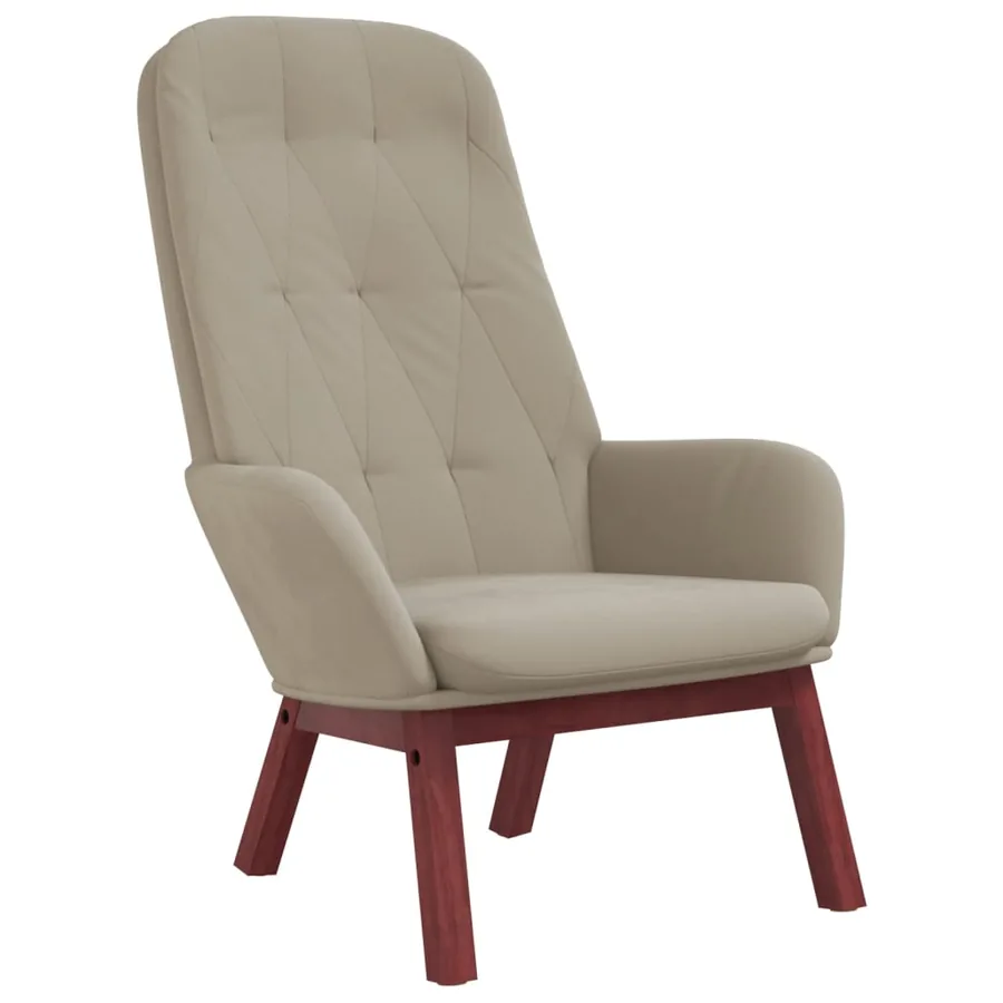 Chaise de relaxation avec repose-pied Gris clair Velours - 4