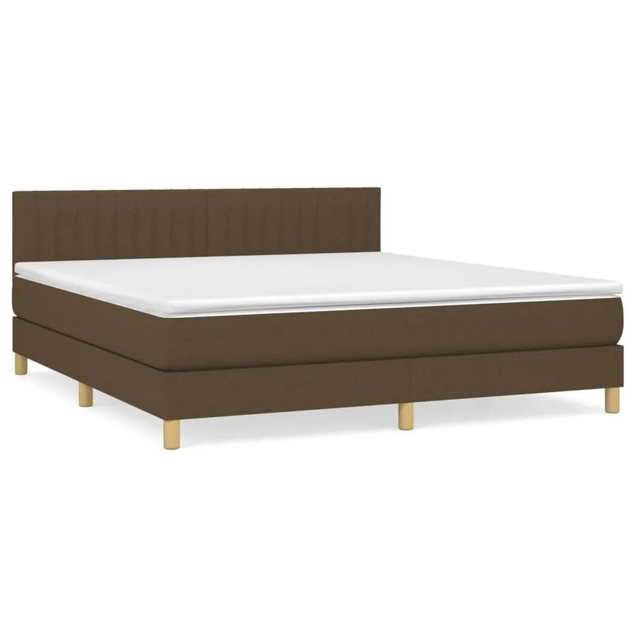 Sommier à lattes de lit avec matelas Marron foncé 160x200 cm - 2