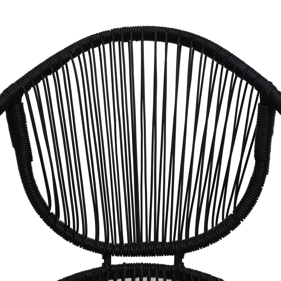 Ensemble à manger d'extérieur 7 pcs Rotin PVC Noir - 7
