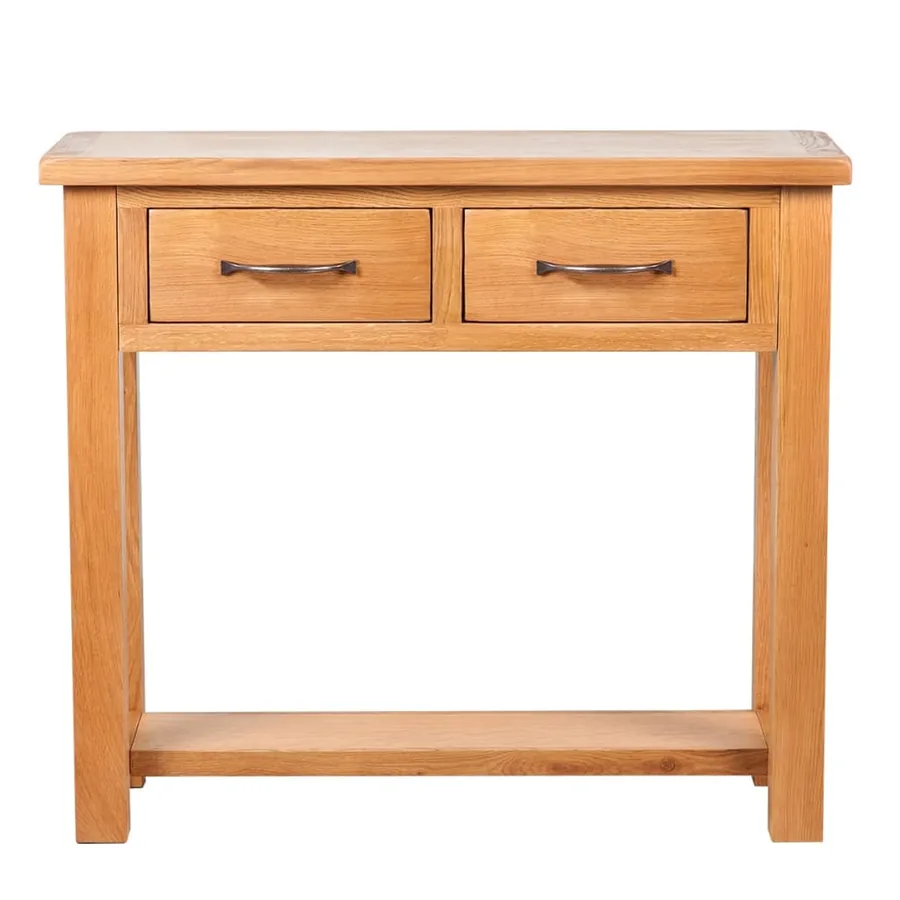 Table console avec 2 tiroirs 83x30x73 cm Bois de chêne massif - 2