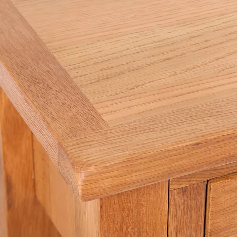 Table console avec 2 tiroirs 83x30x73 cm Bois de chêne massif - 4