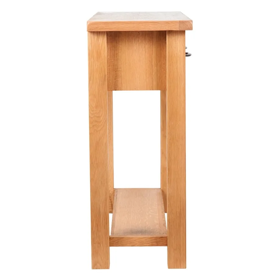Table console avec 2 tiroirs 83x30x73 cm Bois de chêne massif - 5