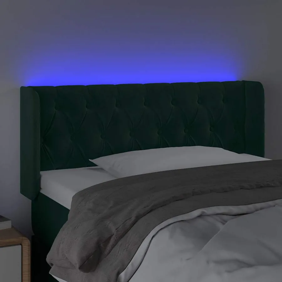 Tête de lit à LED Vert foncé 93x16x78/88 cm Velours - 4