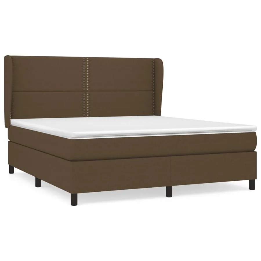 Sommier à lattes de lit avec matelas Marron foncé 180x200 cm - 2