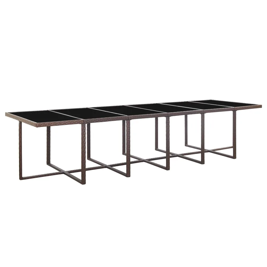 Ensemble à manger d'extérieur avec coussins 17 pcs rotin Marron - 3