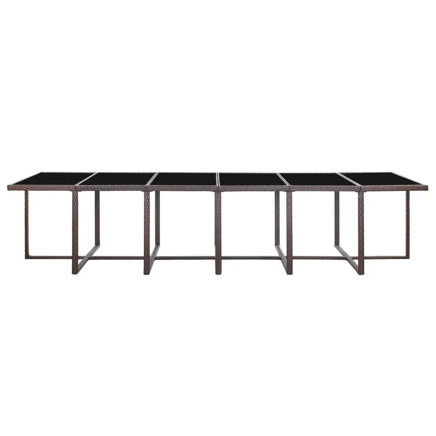 Ensemble à manger d'extérieur avec coussins 17 pcs rotin Marron - 4