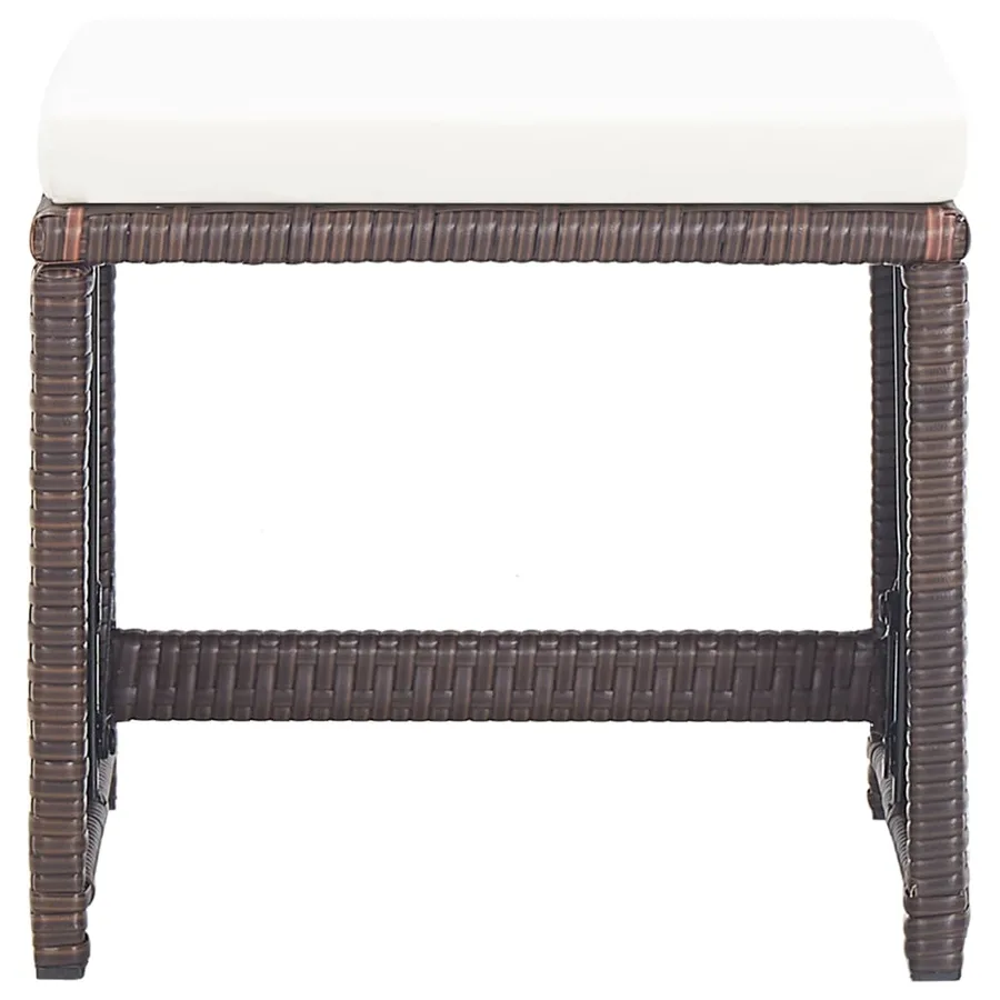Ensemble à manger d'extérieur avec coussins 17 pcs rotin Marron - 7
